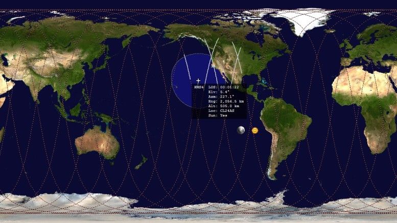 North Korean satellites map orbiting above the US